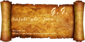 Gajzágó Imre névjegykártya
